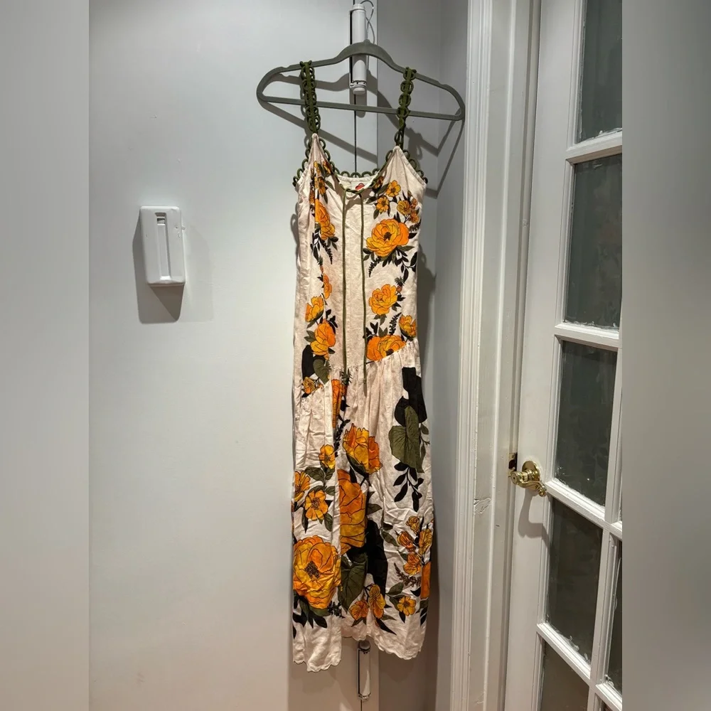 Farm Rio Anthropologie Sleeveless V-Neck A-Line Maxi XS - Picture 4 of 6